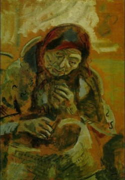 毛糸玉を持つ老婦人 現代 マルク・シャガール Oil Paintings